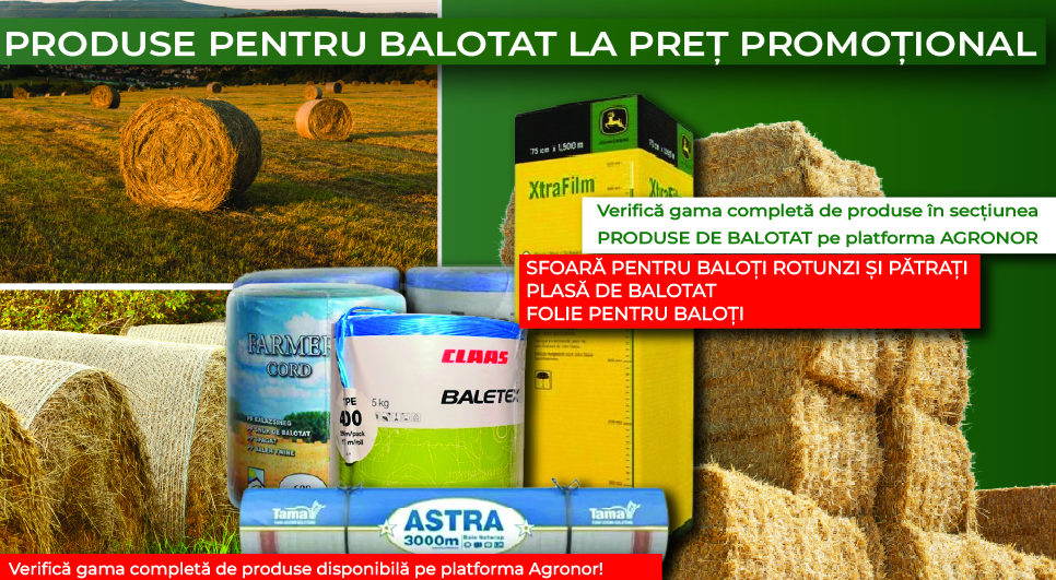 Produse balotat precum sfoara sau ata de balotat, plasa sau folie de balotat